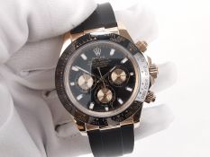 Rolex Daytona 116519 Oysterflex Rose Gold Black Dial